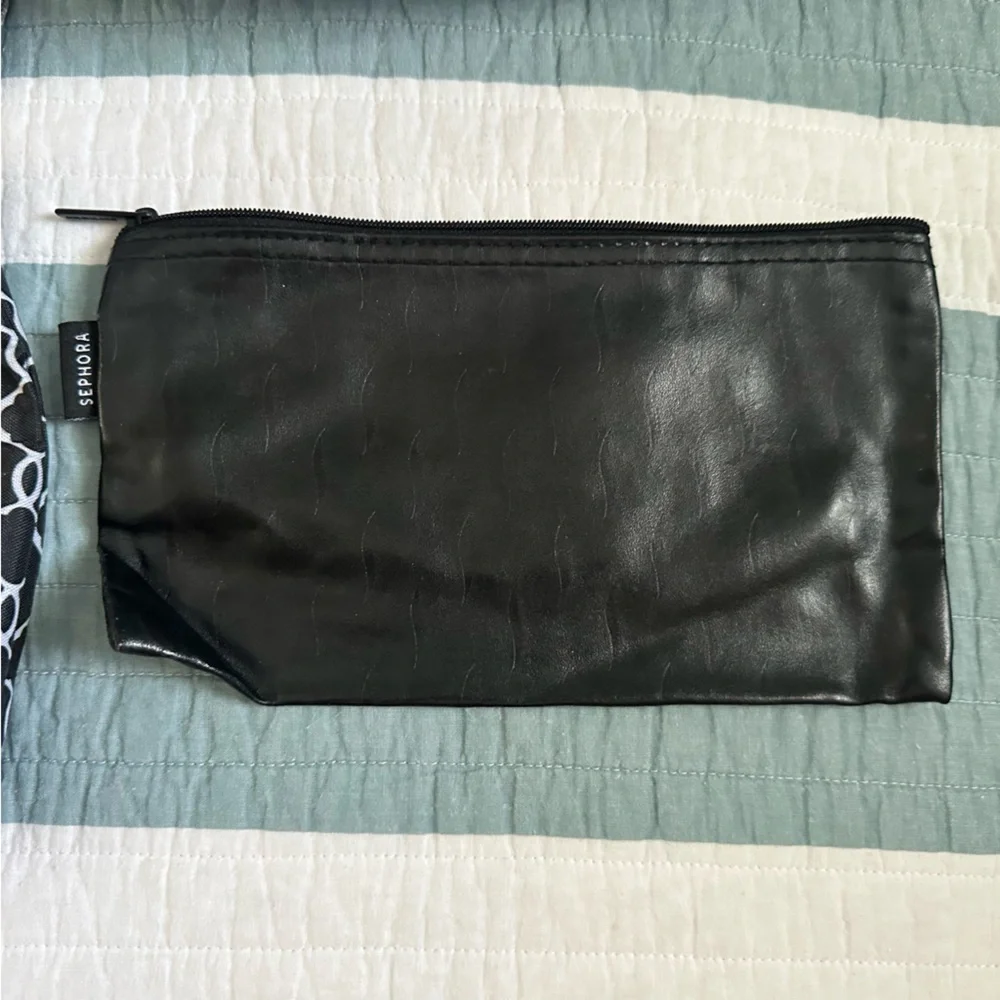 Lot 4 Makeup Bags Sephora OFRA Black Glitter Silver